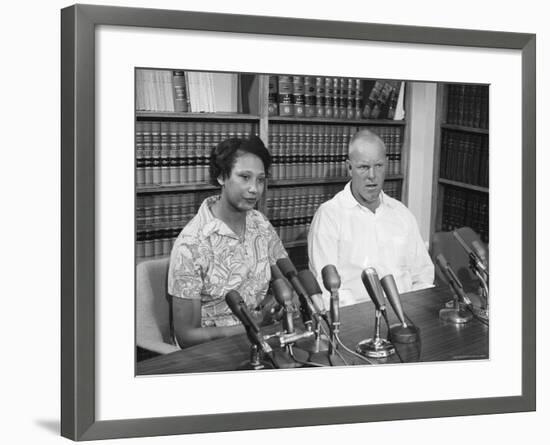 Richard P. Loving and Wife, After Supreme Court Rules That Inter Racial Marriage is Legal-Francis Miller-Framed Premium Photographic Print