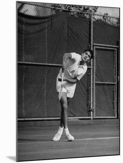 Richard "Pancho" Gonzales Playing in a Tennis Tournament-John Florea-Mounted Premium Photographic Print