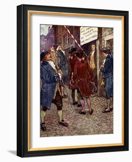 Richard's Shop Soon Became the Fashion, 1750S-AS Forrest-Framed Giclee Print