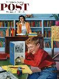 "Frog in the Library" Saturday Evening Post Cover, February 25, 1956-Richard Sargent-Giclee Print