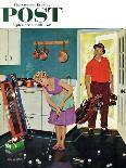 "Putting Around in the Kitchen," Saturday Evening Post Cover, September 3, 1960-Richard Sargent-Framed Giclee Print