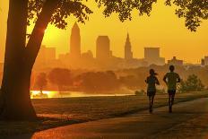 Cleveland skyline from Edgewater Park  at sunrise, Ohio, USA.-Richard T Nowitz-Photographic Print