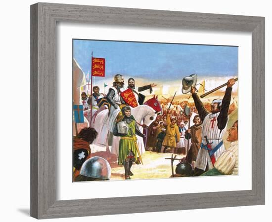 Richard the Lionheart Arriving at Acre-Escott-Framed Giclee Print