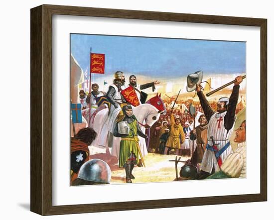 Richard the Lionheart Arriving at Acre-Escott-Framed Giclee Print