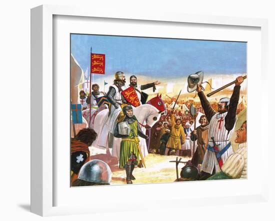 Richard the Lionheart Arriving at Acre-Escott-Framed Giclee Print