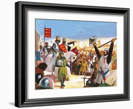 Richard the Lionheart Arriving at Acre-Escott-Framed Giclee Print