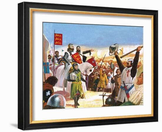 Richard the Lionheart Arriving at Acre-Escott-Framed Giclee Print