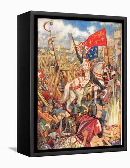 Richard the Lionheart at the Crusades, Illustration from 'A History of England' by Rudyard…-Henry Justice Ford-Framed Premier Image Canvas