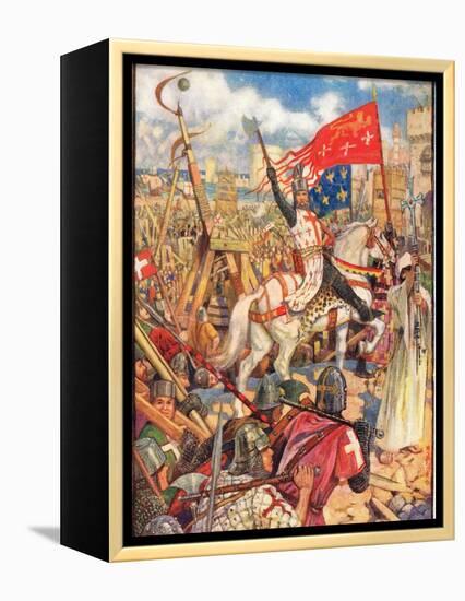 Richard the Lionheart at the Crusades, Illustration from 'A History of England' by Rudyard…-Henry Justice Ford-Framed Premier Image Canvas