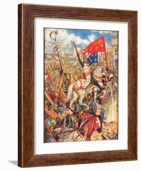 Richard the Lionheart at the Crusades, Illustration from 'A History of England' by Rudyard…-Henry Justice Ford-Framed Giclee Print