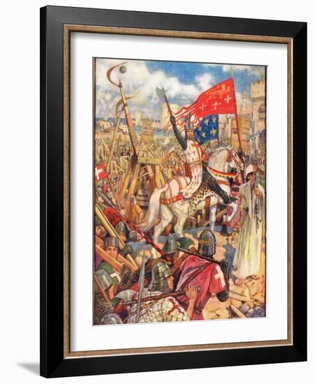 Richard the Lionheart at the Crusades, Illustration from 'A History of England' by Rudyard…-Henry Justice Ford-Framed Giclee Print