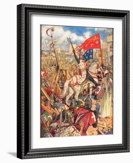 Richard the Lionheart at the Crusades, Illustration from 'A History of England' by Rudyard…-Henry Justice Ford-Framed Giclee Print