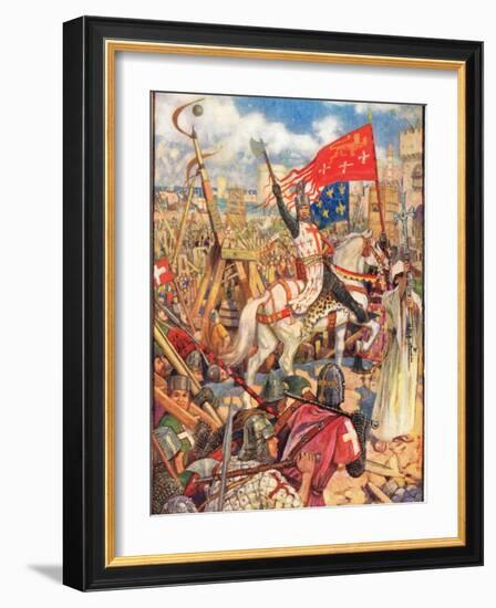 Richard the Lionheart at the Crusades, Illustration from 'A History of England' by Rudyard…-Henry Justice Ford-Framed Giclee Print