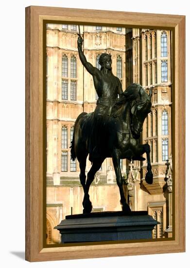 Richard the Lionheart Statue, Houses of Parliament, Westminster, London England-Peter Thompson-Framed Premier Image Canvas