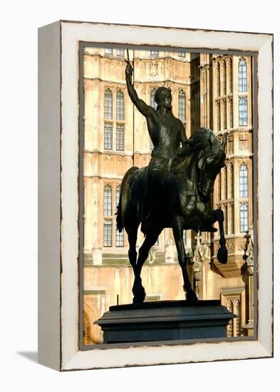 Richard the Lionheart Statue, Houses of Parliament, Westminster, London England-Peter Thompson-Framed Premier Image Canvas