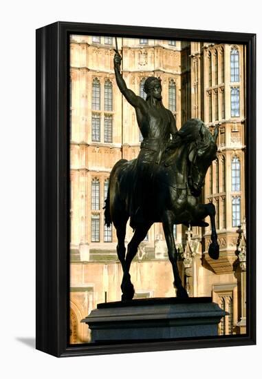 Richard the Lionheart Statue, Houses of Parliament, Westminster, London England-Peter Thompson-Framed Premier Image Canvas