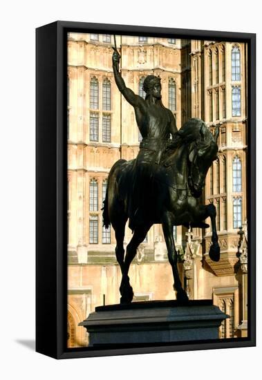 Richard the Lionheart Statue, Houses of Parliament, Westminster, London England-Peter Thompson-Framed Premier Image Canvas