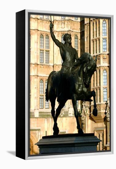 Richard the Lionheart Statue, Houses of Parliament, Westminster, London England-Peter Thompson-Framed Premier Image Canvas
