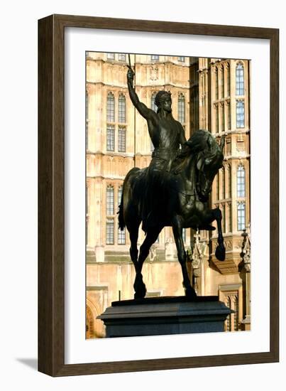 Richard the Lionheart Statue, Houses of Parliament, Westminster, London England-Peter Thompson-Framed Photographic Print