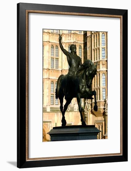 Richard the Lionheart Statue, Houses of Parliament, Westminster, London England-Peter Thompson-Framed Photographic Print