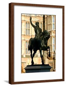 Richard the Lionheart Statue, Houses of Parliament, Westminster, London England-Peter Thompson-Framed Photographic Print