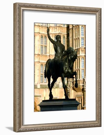 Richard the Lionheart Statue, Houses of Parliament, Westminster, London England-Peter Thompson-Framed Photographic Print