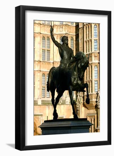 Richard the Lionheart Statue, Houses of Parliament, Westminster, London England-Peter Thompson-Framed Photographic Print