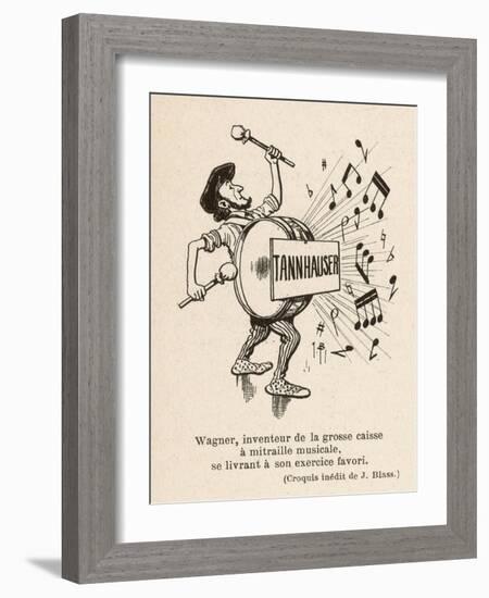 Richard Wagner German Composer Playing the Big Drum: His Favourite Exercise!-J. Blass-Framed Art Print