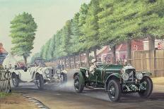 Duel at Pontlieu, Le Mans, 1930 (W/C & Gouache on Board)-Richard Wheatland-Giclee Print