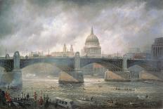 St. Paul's Cathedral from the Southwark Bank, Doggett Coat and Badge Race in Progress-Richard Willis-Giclee Print