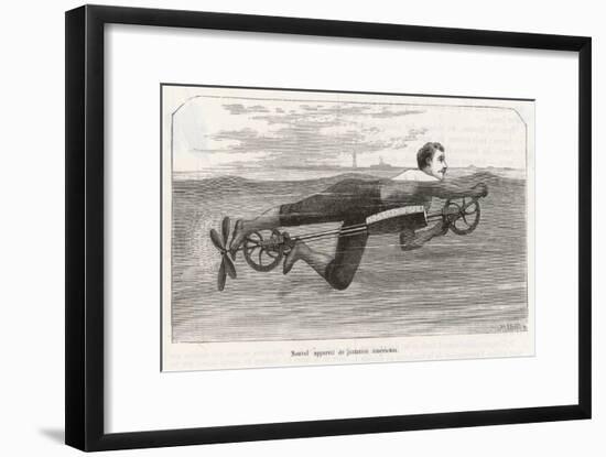 Richardson's Swimming Device Allows One to Sally Forth by Pedalling a Propellor Underwater-Meerahy-Framed Art Print