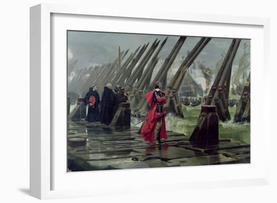 Richelieu (1585-1642) on the Sea Wall at La Rochelle, 1881-Henri-Paul Motte-Framed Giclee Print