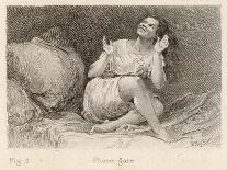 Mental Patient at la Salpetriere Sitting on Her Bed in Phase Gaie-Richer-Premier Image Canvas