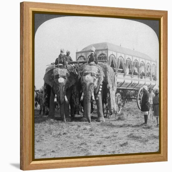 Richly Adorned Elephants and Carriage of the Maharaja of Rewa at the Delhi Durbar, India, 1903-Underwood & Underwood-Framed Premier Image Canvas