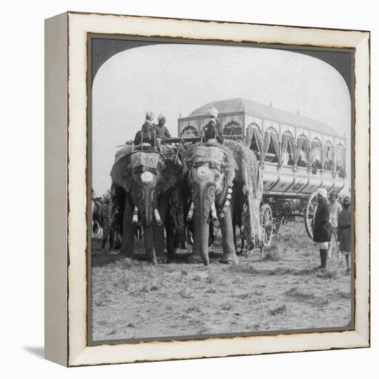 Richly Adorned Elephants and Carriage of the Maharaja of Rewa at the Delhi Durbar, India, 1903-Underwood & Underwood-Framed Premier Image Canvas