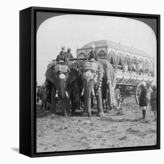 Richly Adorned Elephants and Carriage of the Maharaja of Rewa at the Delhi Durbar, India, 1903-Underwood & Underwood-Framed Premier Image Canvas