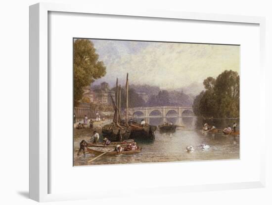 Richmond Bridge, 19th Century-Myles Birket Foster-Framed Giclee Print