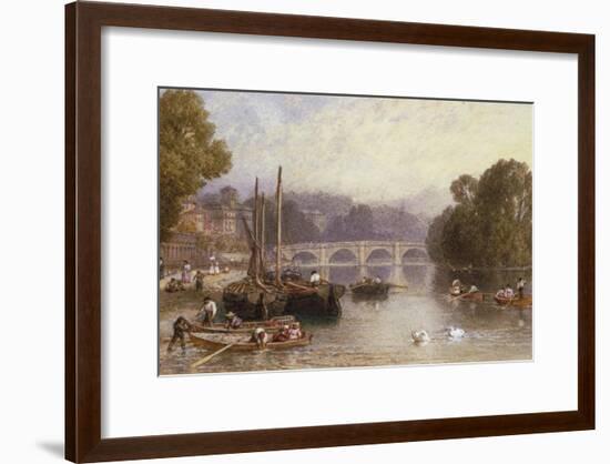 Richmond Bridge, 19th Century-Myles Birket Foster-Framed Giclee Print