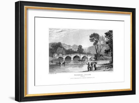 Richmond Bridge, London, 1829-J Rogers-Framed Giclee Print