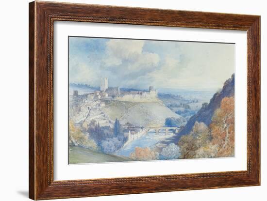 Richmond Castle and Town, Yorkshire (Pencil & W/C on Paper)-William Callow-Framed Giclee Print