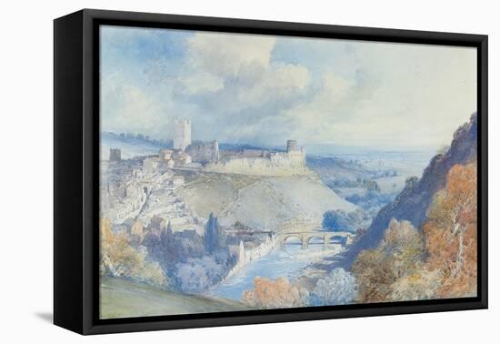 Richmond Castle and Town, Yorkshire (Pencil & W/C on Paper)-William Callow-Framed Premier Image Canvas