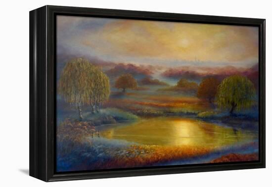 Richmond Gold, 2022, (Oil on Canvas)Landscape-Lee Campbell-Framed Premier Image Canvas