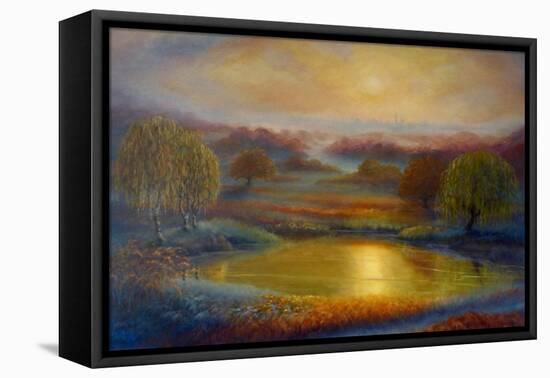 Richmond Gold, 2022, (Oil on Canvas)Landscape-Lee Campbell-Framed Premier Image Canvas