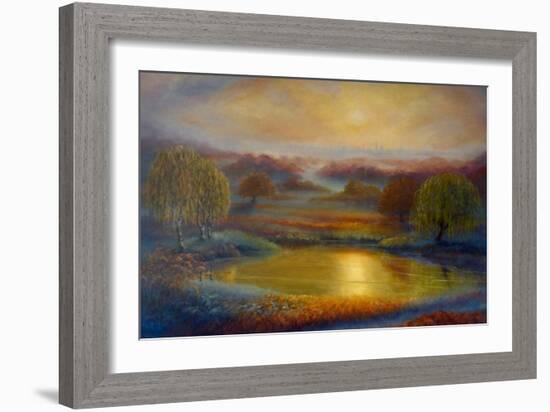 Richmond Gold, 2022, (Oil on Canvas)Landscape-Lee Campbell-Framed Giclee Print