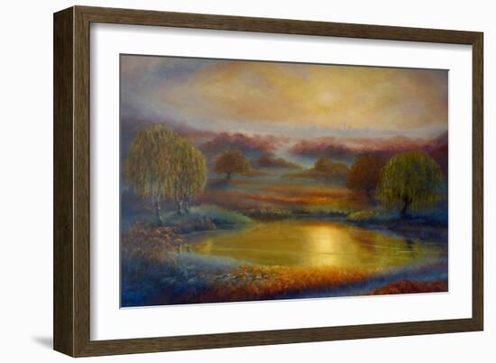 Richmond Gold, 2022, (Oil on Canvas)Landscape-Lee Campbell-Framed Giclee Print