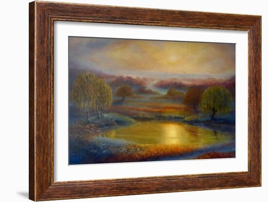 Richmond Gold, 2022, (Oil on Canvas)Landscape-Lee Campbell-Framed Giclee Print