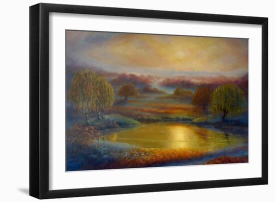 Richmond Gold, 2022, (Oil on Canvas)Landscape-Lee Campbell-Framed Giclee Print