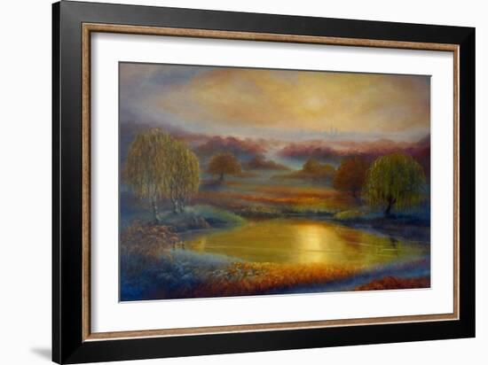 Richmond Gold, 2022, (Oil on Canvas)Landscape-Lee Campbell-Framed Giclee Print