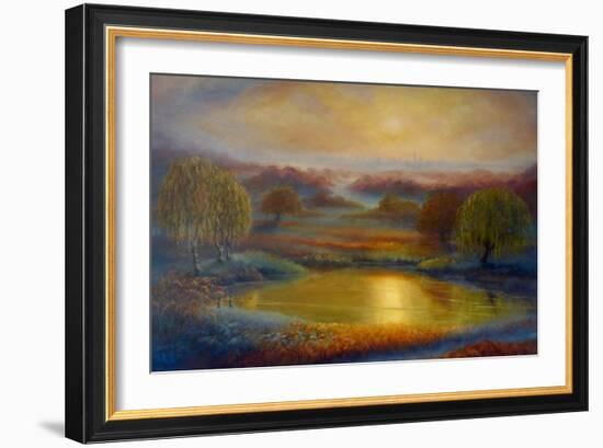 Richmond Gold, 2022, (Oil on Canvas)Landscape-Lee Campbell-Framed Giclee Print