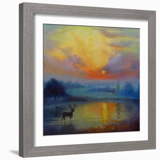 Richmond Park, 2019 (Oil on Canvas)-Lee Campbell-Framed Giclee Print